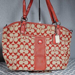 Coach Signature Stripe Pocket Tote